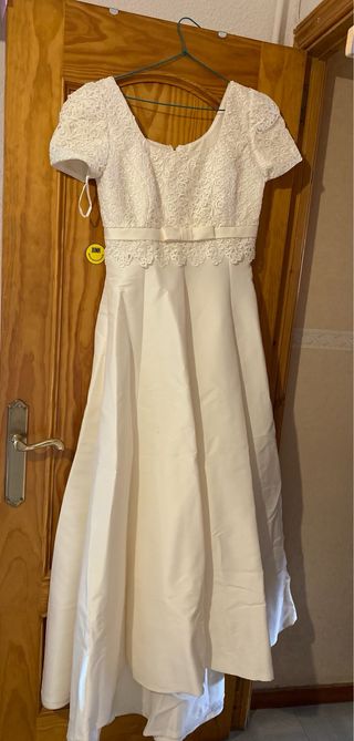 Vestido Novia Vintage talla 44 con velo de regalo