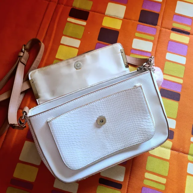 Bolso River Island Blanco y Dorado