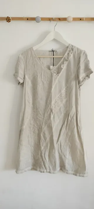 Vestido Verano Beige/Gris Talla 42
