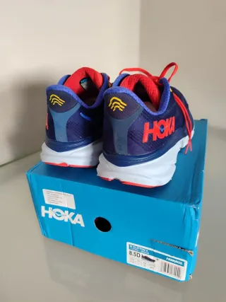 Zapatillas Hoka Clifton 9/ Running Azul-Rojo