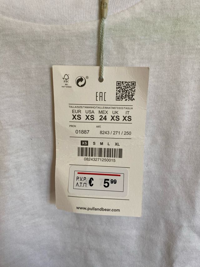 Camiseta Pull&Bear blanca corta