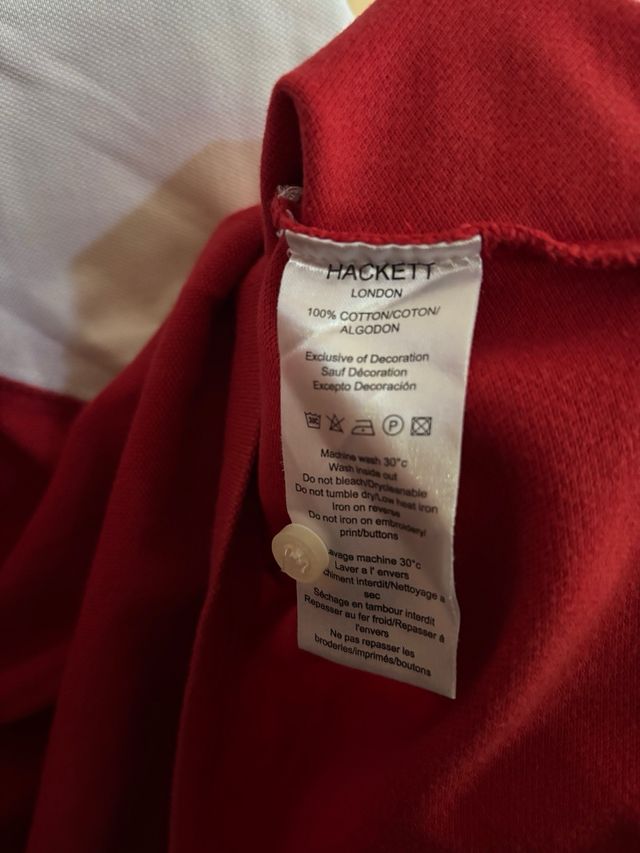 Polo Hackett Rojo y Blanco Talla 3XL