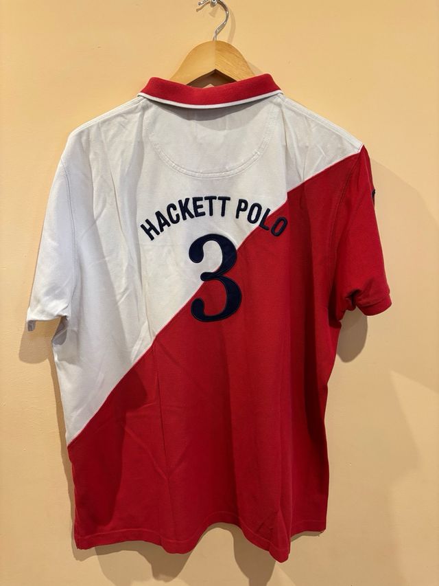 Polo Hackett Rojo y Blanco Talla 3XL