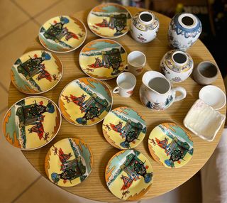 Tazze porcellana cinese vintage decoro floreale