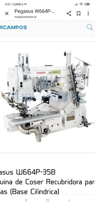 Máquina de coser recubridora Pegasus W600 