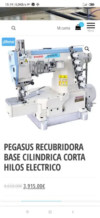 Máquina de coser recubridora Pegasus W600 