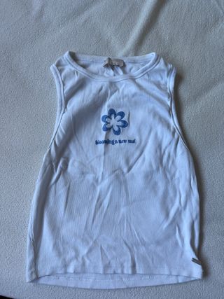Pull&Bear Camiseta sin mangas blanca