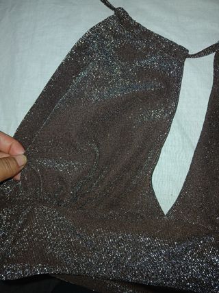 Top fiesta marrón brillante