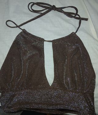 Top fiesta marrón brillante