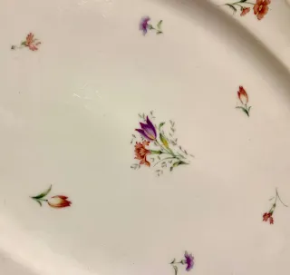 Bandeja Limoges Antigua Flores Doradas