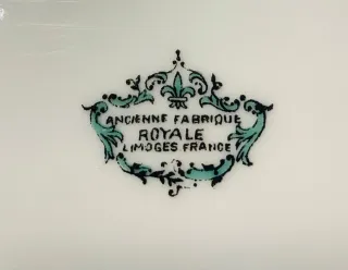 Bandeja Limoges Antigua Flores Doradas