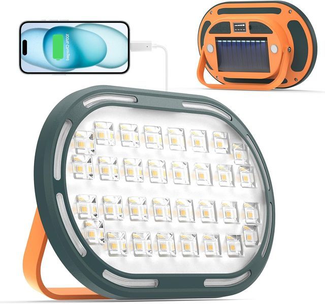 Foco LED solar con batería 3600 mAh, NUEVO