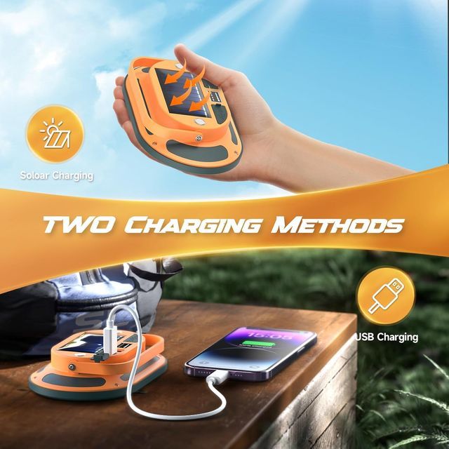 Foco LED solar con batería 3600 mAh, NUEVO