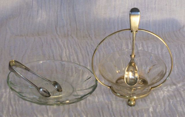 Juego Salsera Mermelada Cristal y Alpaca