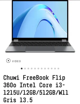 Chuwi FreeBook Flip 360 Intel Core i3 Gris