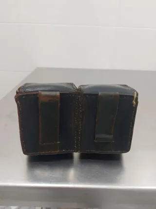 Cartuchera militar doble cuero