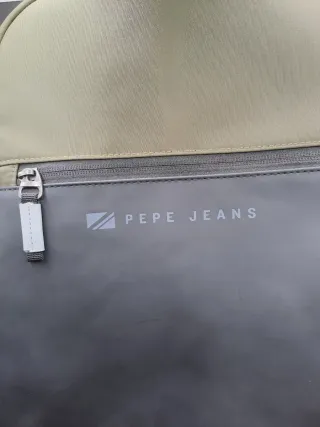 Mochila Pepe Jeans gris y verde - Nueva