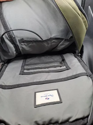 Mochila Pepe Jeans gris y verde - Nueva