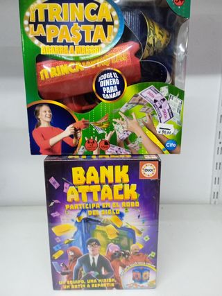 2 Juegos de mesa: Trinca La Pasta y Bank Attack
