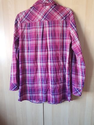Blusa Cantarrana cuadros manga larga talla XL