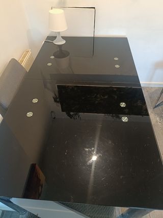 Mesa de comedor cristal negro