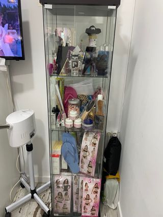 Vitrina expositora de cristal