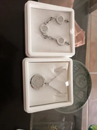 Conjunto Lotus Silver Pulsera y Collar