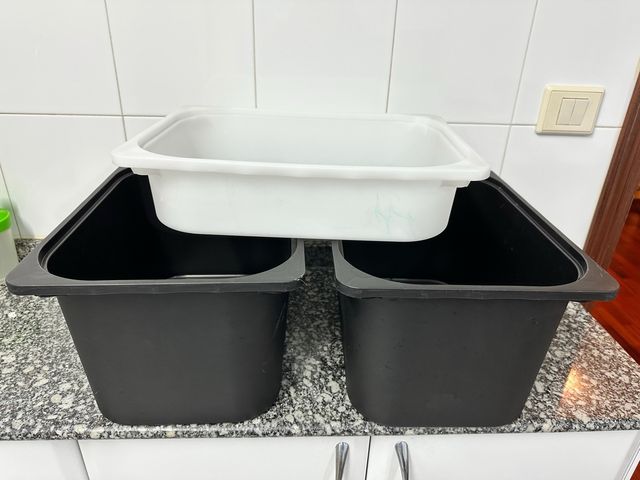 3 Cubetas Ikea Estantería Plástico