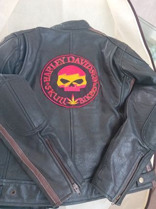 Chaqueta Moto Cuero Mujer Talla M