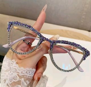 Gafas con pedrería estilo gato graduadas