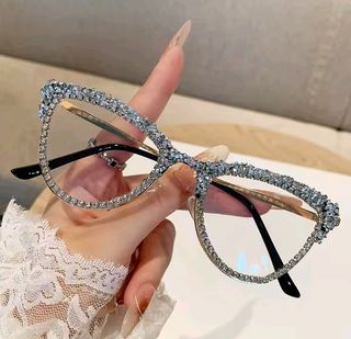 Gafas con pedrería estilo gato graduadas