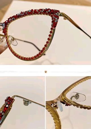 Gafas con pedrería estilo gato graduadas