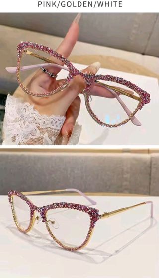 Gafas con pedrería estilo gato graduadas