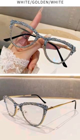 Gafas con pedrería estilo gato graduadas