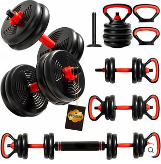 Kit 3 en 1 Mancuernas y Pesas 40kg