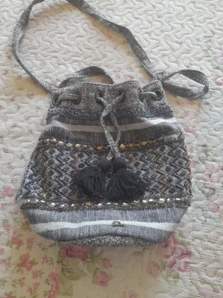 Bolso saco Dayaday gris y multicolor
