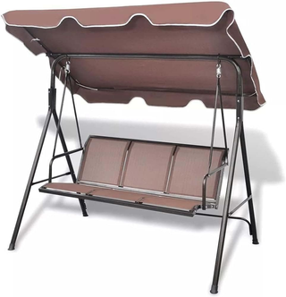 Dondolo Da Giardino 3 Posti Colore Brown Tetto Par