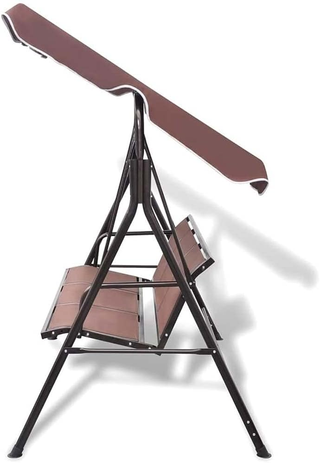 Dondolo Da Giardino 3 Posti Colore Brown Tetto Par