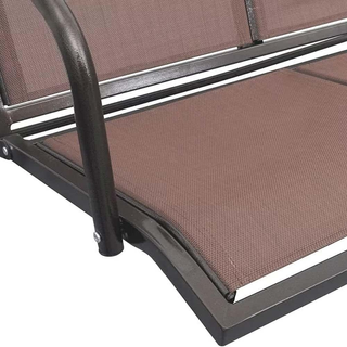 Dondolo Da Giardino 3 Posti Colore Brown Tetto Par