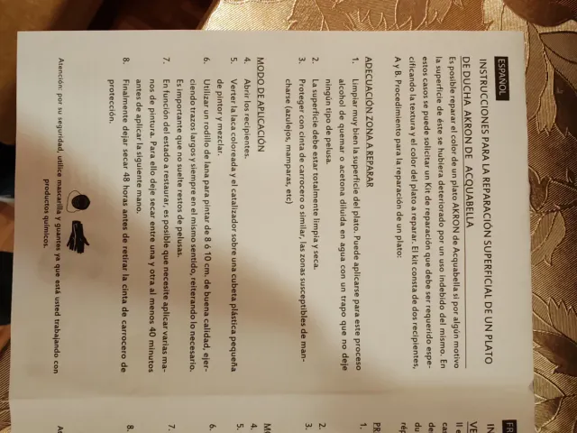 Kit Reparación Platos Ducha/Bañera Akron