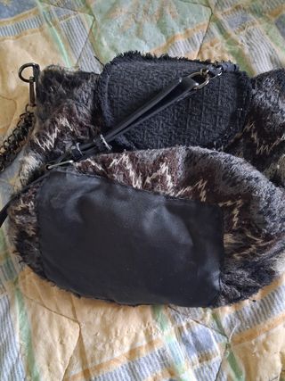 Bolso de tela bordado floral