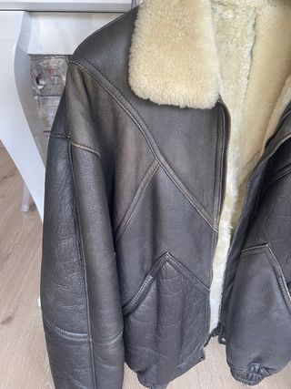 Cazadora Piel Forrada Hombre Marrón