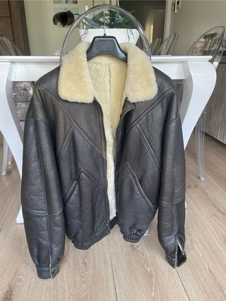 Cazadora Piel Forrada Hombre Marrón