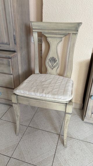 Conjunto comedor madera maciza estilo provenzal