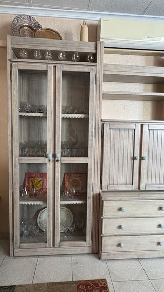 Conjunto comedor madera maciza estilo provenzal