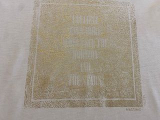 Camiseta Massimo Dutti Mujer Blanca Dorada