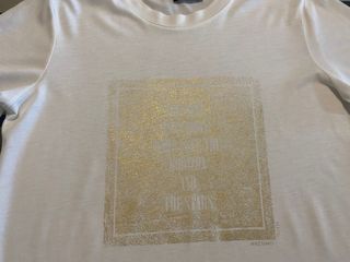Camiseta Massimo Dutti Mujer Blanca Dorada