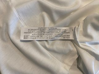 Camiseta Massimo Dutti Mujer Blanca Dorada