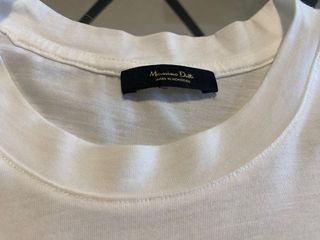 Camiseta Massimo Dutti Mujer Blanca Dorada