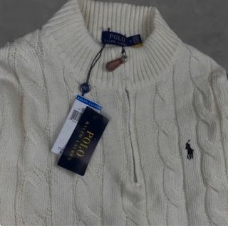 Jersey Polo Ralph Lauren Cable Knit Blanco